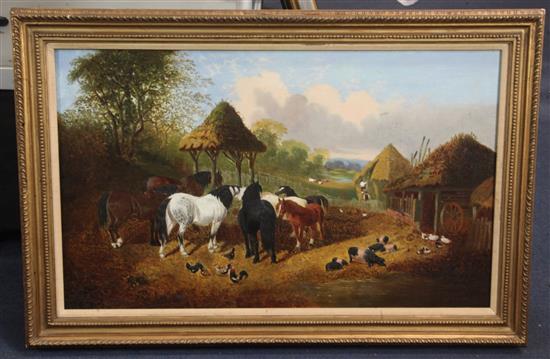 After John Frederick Herring Jnr Farmyard scenes 18 x 29in.